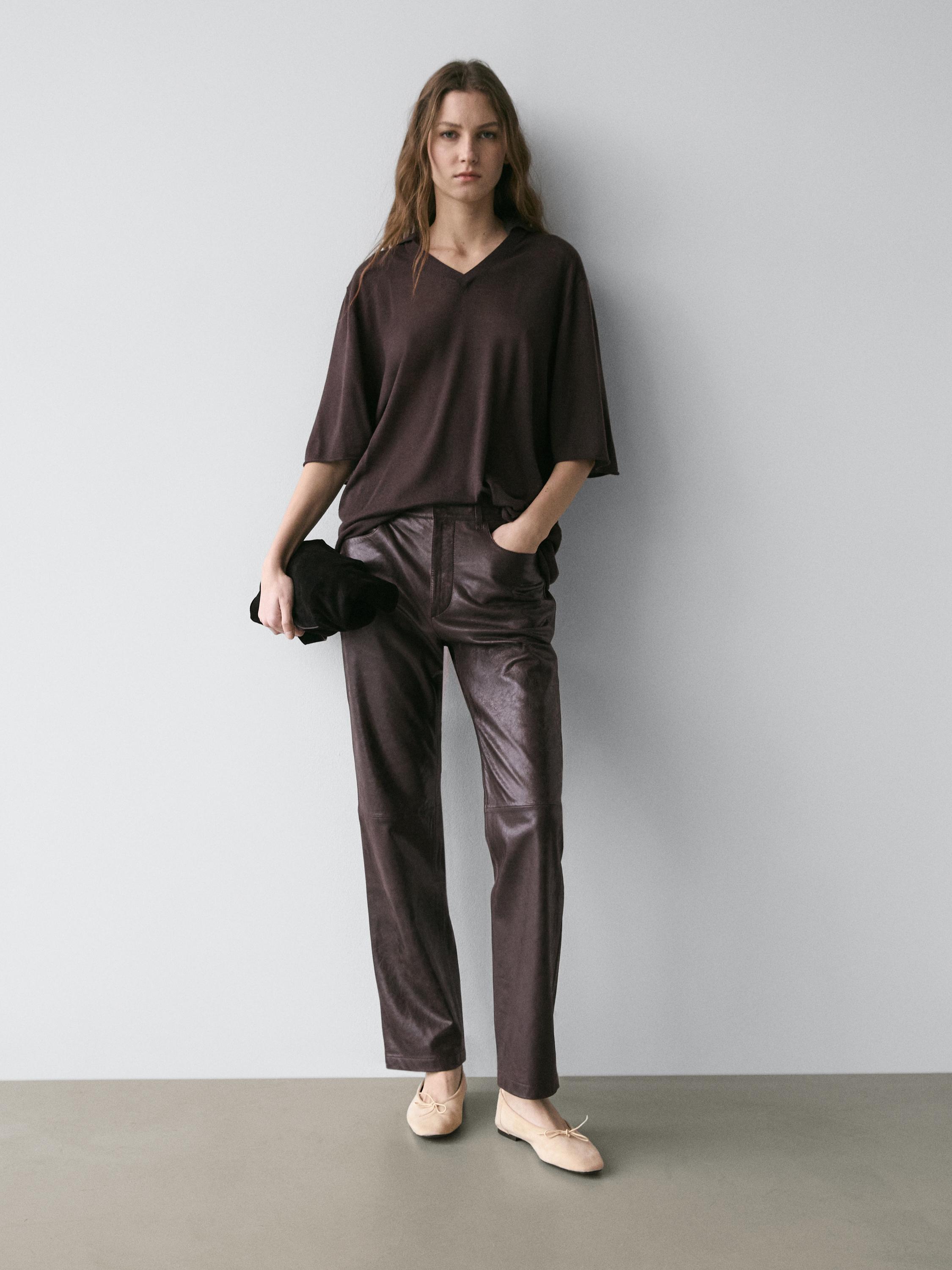 Oversize silk and wool blend knit sweater